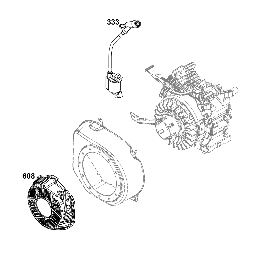 Flywheel, Ignition, And Starter Group Diagram and Parts List for 12G032-0010-G1 100000 - 19Z999 Briggs and Stratton Engine